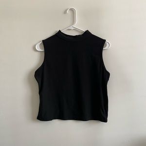 Black high neck sleeveless shirt